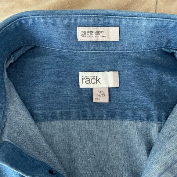 Nordstrom Men’s Denim Button Up Shirt Size:S Color:Blue - Picture 5 of 5